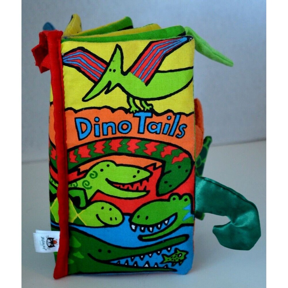 Jellycat Dino Tails Baby Soft Developmental Toy Book Dinosaur Textured Tails